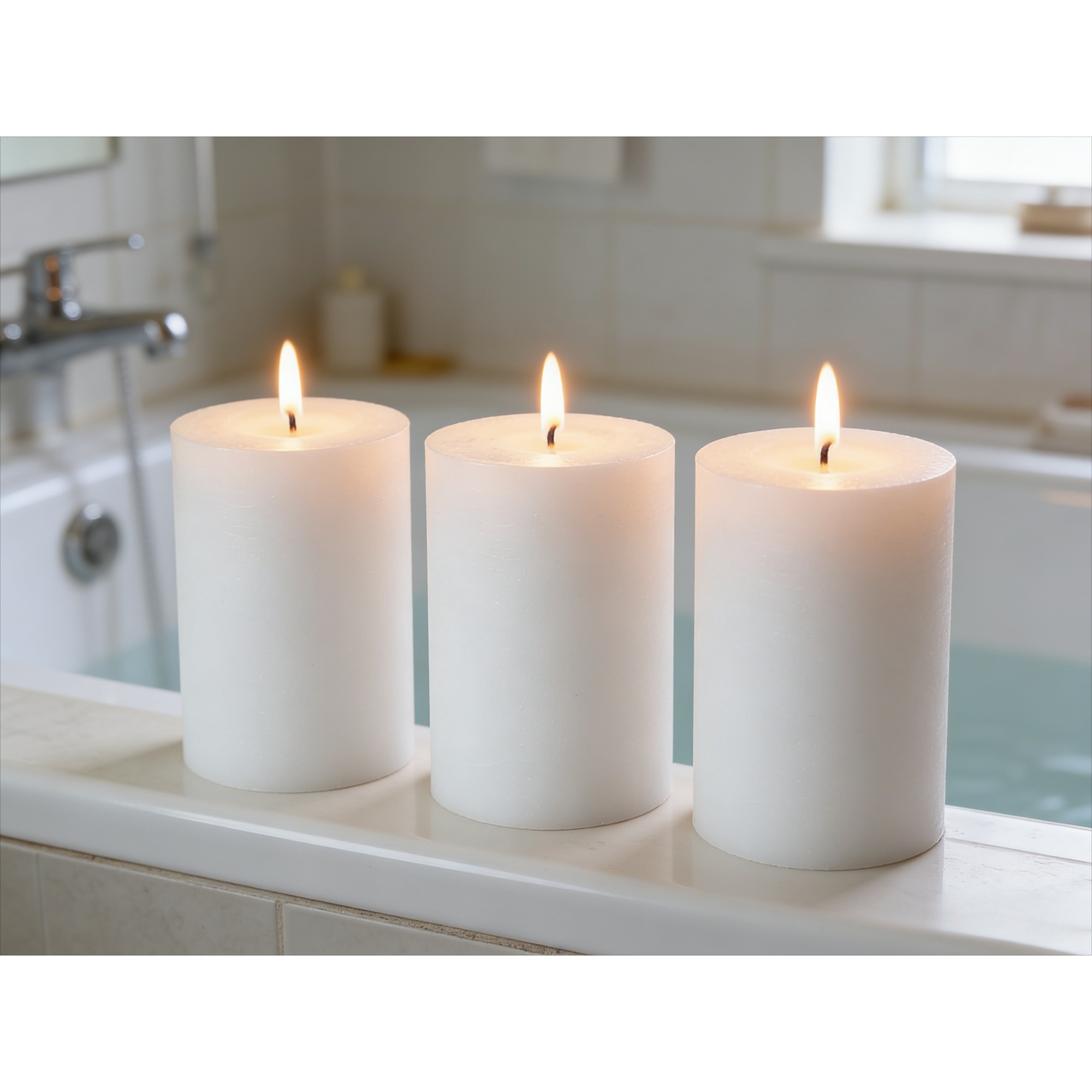 3pcs pillar candles set unscented 7 5x10cm smokeless wick for wedding centerpieces church home decor restaurant spa rustic decorations white