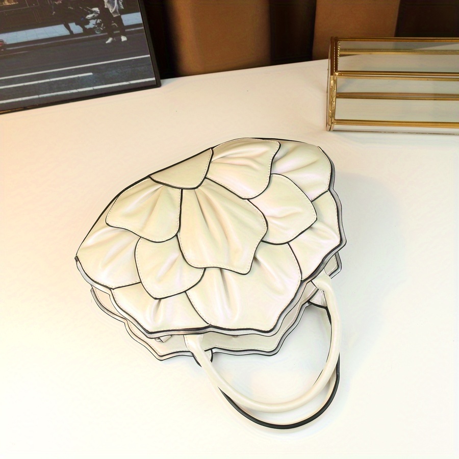 Meela & Jack Women's Elegant Floral-like handbag - Luxury Purse with Zipper Closure, Detachable Strap - White Everyday & Formal Bag for Women, Wedding, Office, Party - European Collection, Wedding Tote, Sophisticated Design, Highquality Finish, Fashionable Accessory, Bridal Accessory