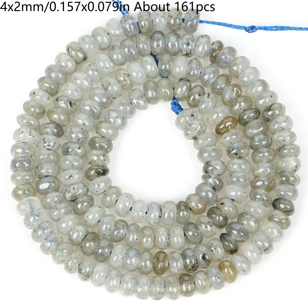 TEMU 1 Tige de Perles Rondelles de Labradorite 4x2mm | Matériau de , Matériau Décoratif pour Collier, 161pcs de Perles d'Espacement Libres pour la