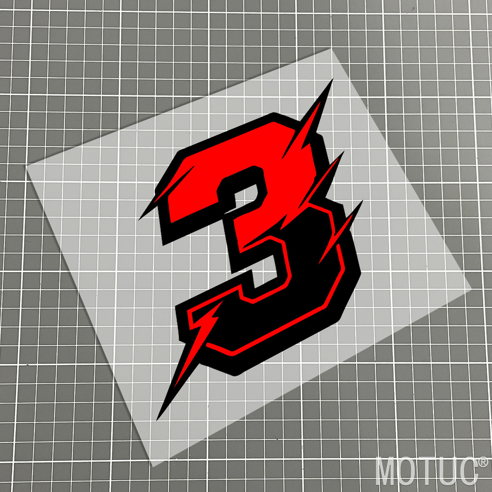 TEMU 2d Flat, Set Of 2 (one Large And 1 Small) 2d Flat Stickers, Red And -style Racing Numbers 0-9, Waterproof Vinyl Decals. Suitable For Motorcycles