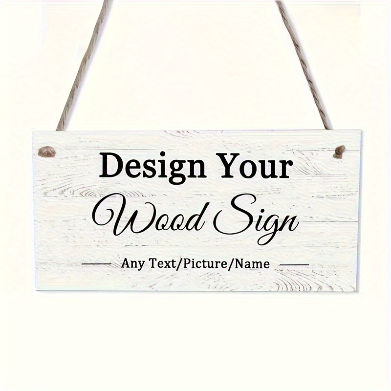 TEMU Personalized Custom Wooden Sign, Uv-printed Wooden Decoration With Self- Text, Home Porch Decorative Wooden Plaque, Stable Hanging With Hanging