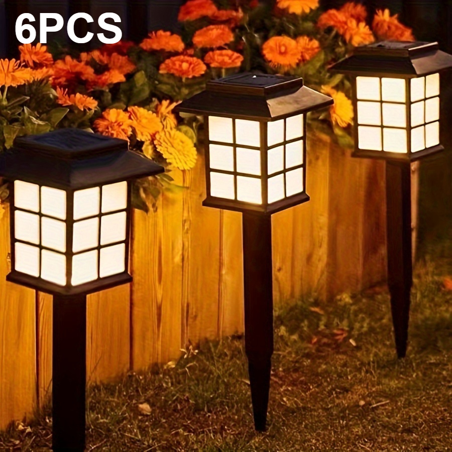 6pcs Outdoor Solar -shaped Lights, Solar Courtyard Lights, Solar House Lights, Lawn Lights, Window Lights, Courtyard Decorative Lights