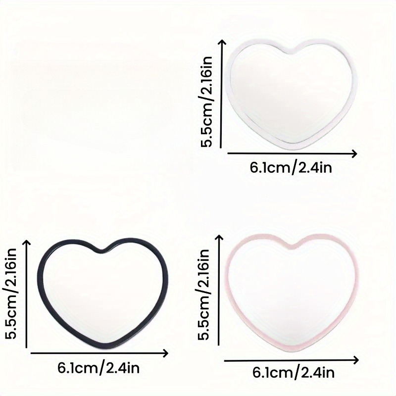 11 Heart-Shaped Portable Mirrors in 3 Color Options, Easy Glass Makeup Mirror