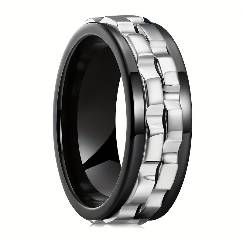 4pcs set punk style fingertip ring   of stainless steel rotatable design suitable for men and womens anxiety accessories a   of styles   from Product details 6