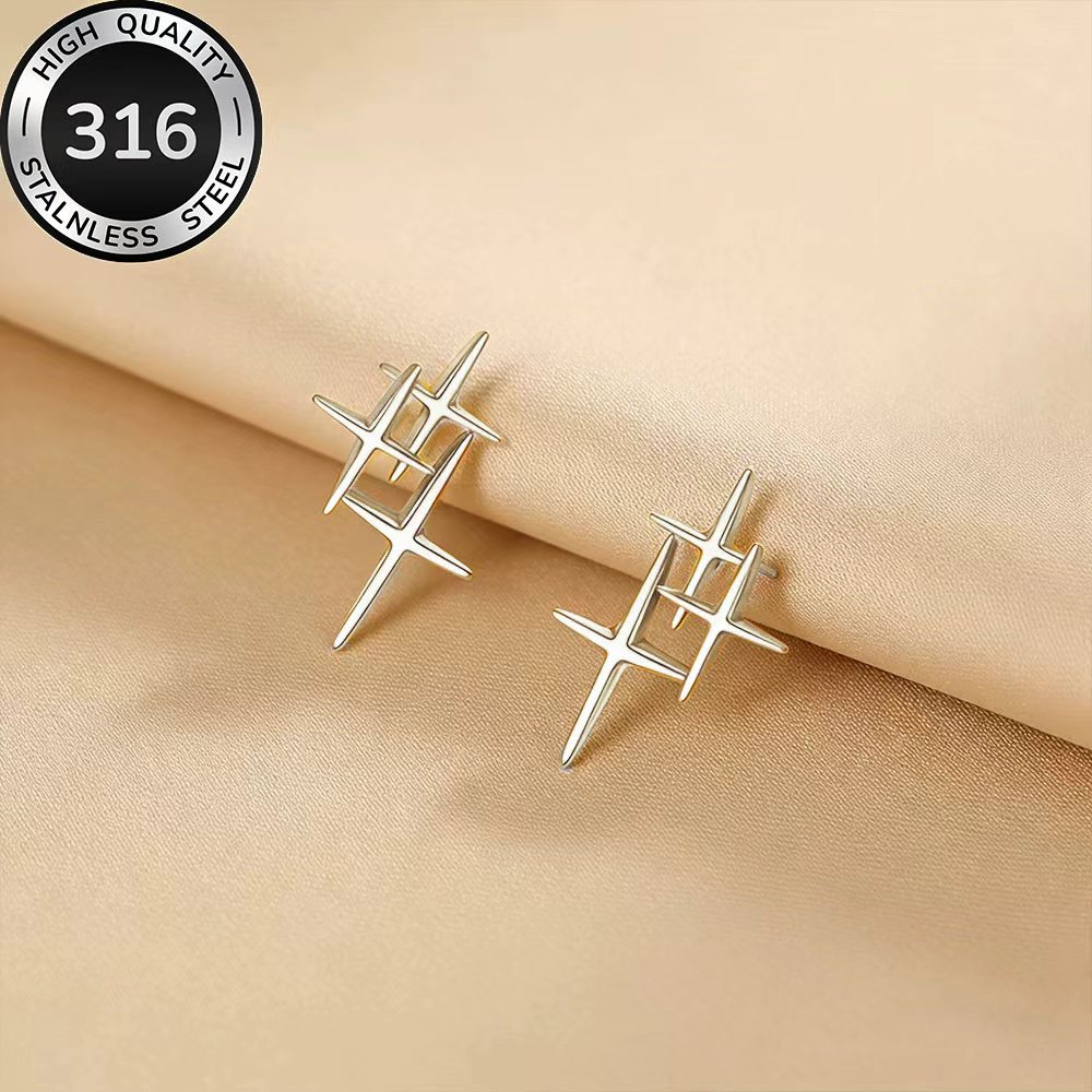 E-shop Hochwertige, hypoallergene goldene Ohrstecker, anti-anlaufen, einfach und elegant, geeignet für den täglichen Gebrauch oder Partys, modische