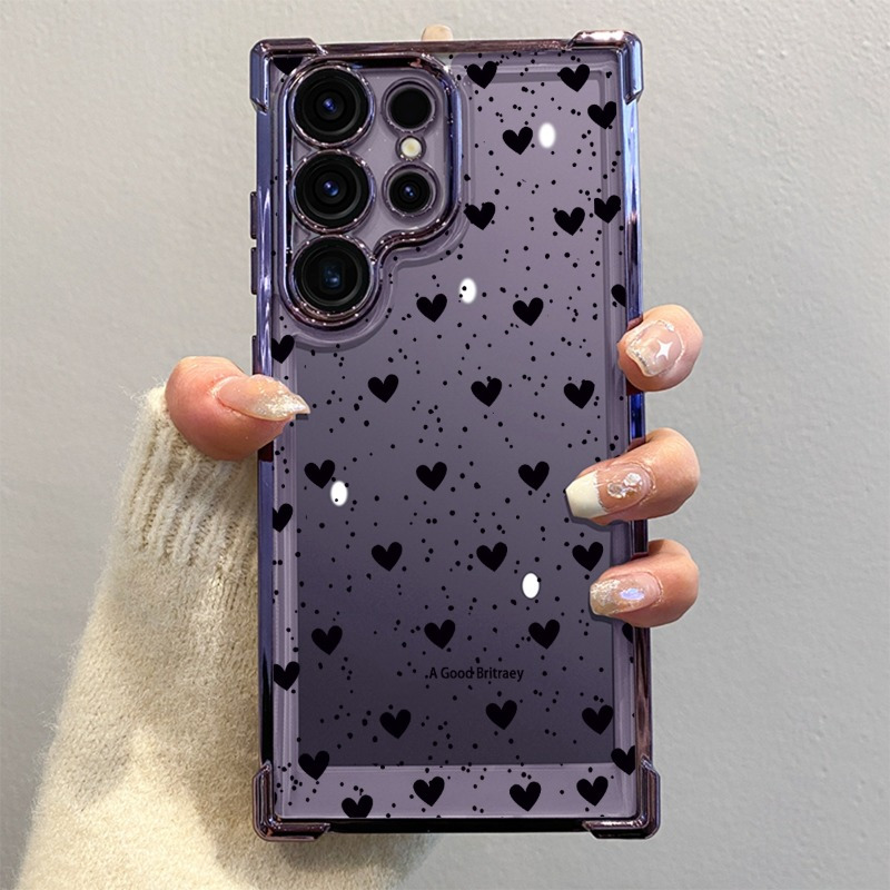 TEMU Phone Case - Creative Dot Love Anti-fall Phone Case Suitable For S25/s24/s24 Plus/s24 Ultra/s24 Fe/ S23/ S23 / S23 Ultra/s22/s21/s20 Men And