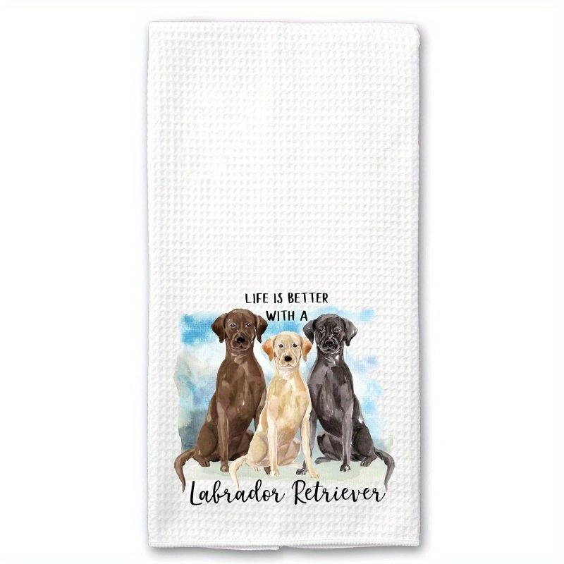 

1pc Cartoon Kitchen Towel, 18x26 Inch, Super Soft Polyester, Machine Washable, Contemporary Style, Reusable Towel, Ideal Gift For Dog Lovers