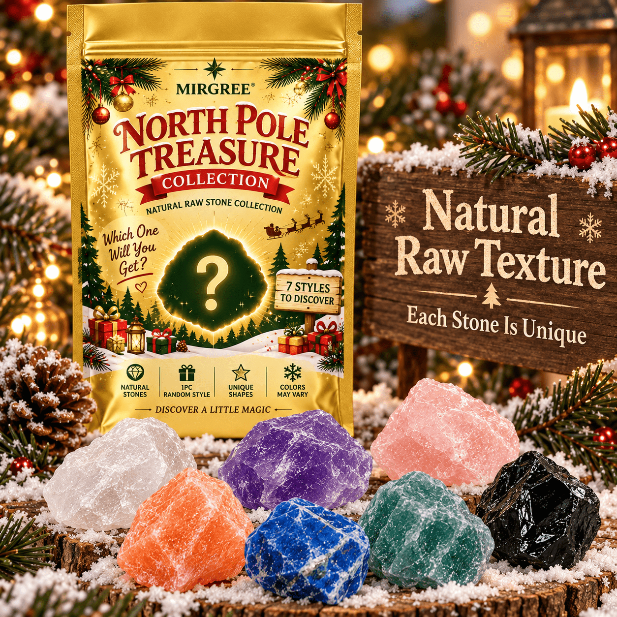 TEMU 1 pièce Naturelle Aléatoire, Colorée , Souvenir Unique, Cadeau de Noël pour Bas, Cadeau Secret de Père Noël, d'Échange de Cadeaux de Fêtes pour