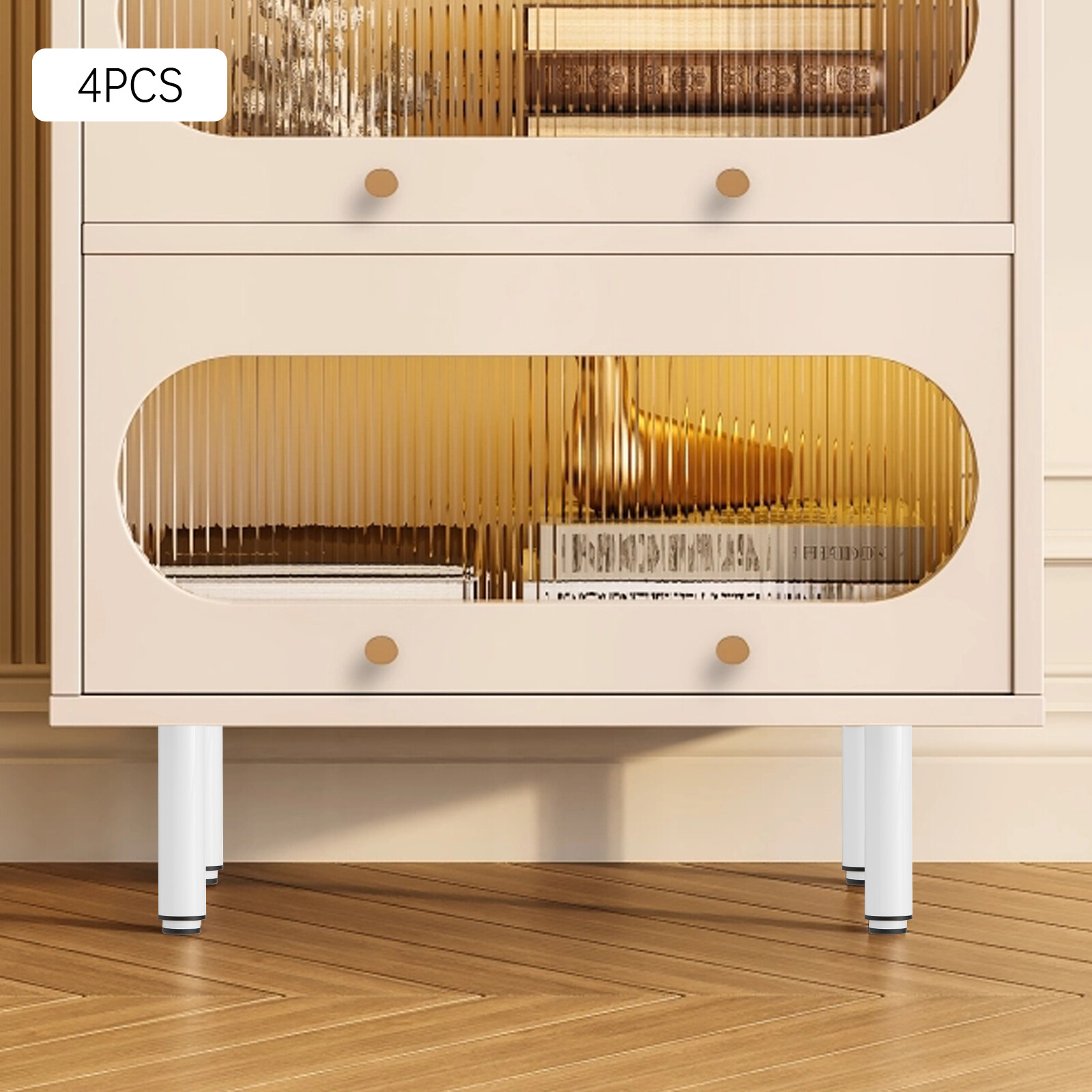 Image of 4pcs Of Furniture Metal Legs Adjustable Height 18-32cm Overall Load-bearing Capacity: About 100kg/220lbs