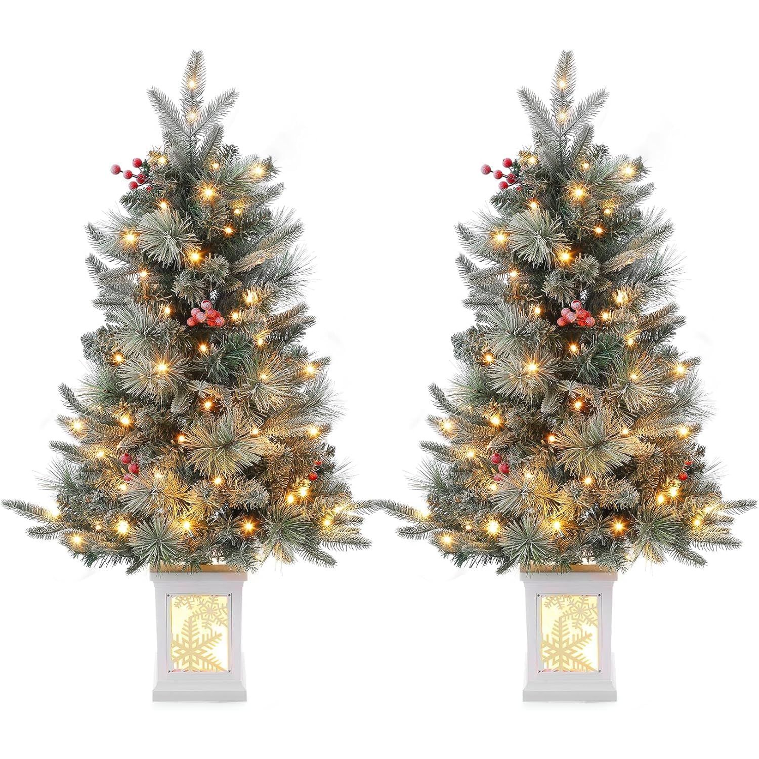 3ft pre lit artificial christmas tree warm lighting - Temu