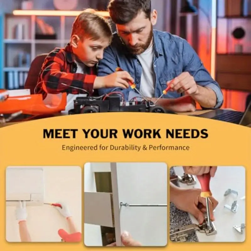 12-in-1 magnetic torx screwdriver set with t5-t40 & star bits - heavy-duty steel construction, ergonomic non-slip handle, -resistant - professional cushion grip, durable screwdriver handles, manual precision tool kit for diy, automotive, electronics, & maintenance (no power required), precision screwdriver set, screw driver set Product details 5