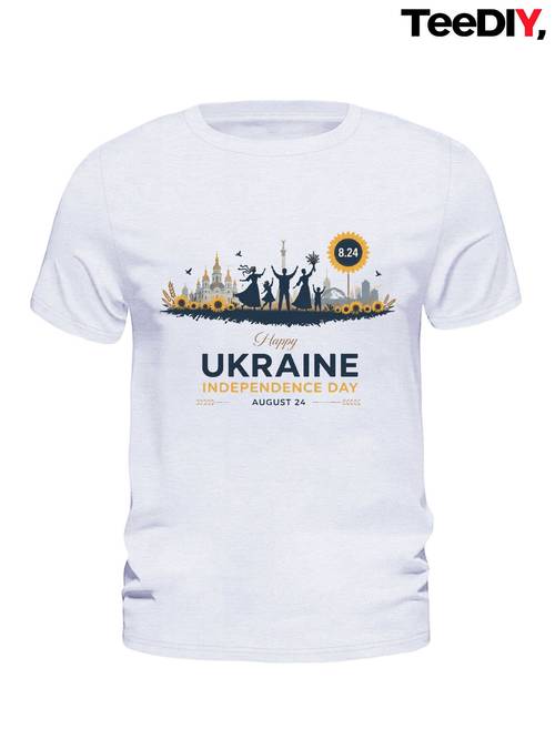 photo de l'article t-shirt décontracté à manches courtes pour homme, motif à de lindépendance de lukraine, col rond, tenue , pour lété, la plage, les vacances, cadeau pour petit