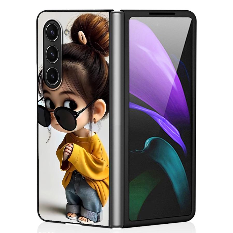 Phone Case: Case Suitable For For Galaxy Z Fold4 Z Fold 7 6 5 4 3 Z Fold3 Z Back Phone Cover Stylish And Fashion Girl…: retailer-supplied image