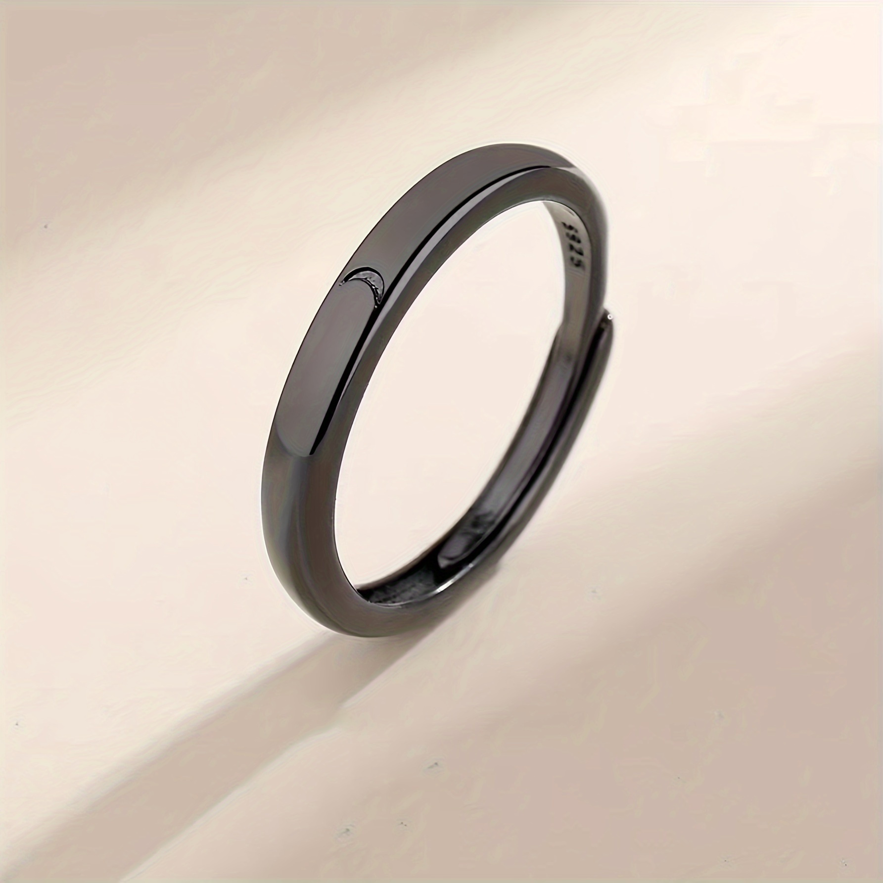 2pcs Sun and Moon - Couple Ring Set - 2 Adjustable Open Rings - Ideal for Lovers - No Engraving - Perfect Gift for Christmas, Halloween, Valentine's Day