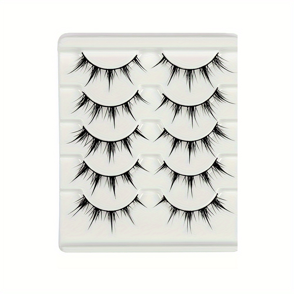 5 Pairs Anime-inspired False Eyelashes Reusable Cartoon Eye Lashes Dramatic Demon Style Volumizing Lengthening Natural Look