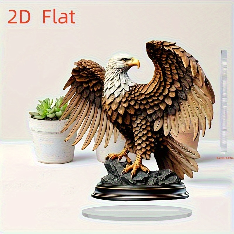 E-shop 2D-flach, 2D-flache Schreibtischdekoration aus Acryl im böhmischen Stil – Realistisches Design mit schwarzem Sockel, geeignet für Zuhause Büro,