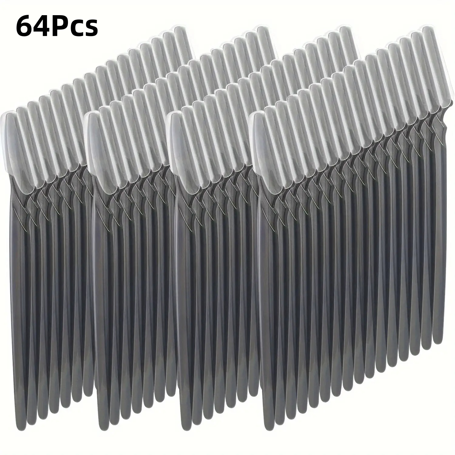 TEMU 64pcs Pack Eyebrow Razor With Razors - Washable & Unscented Disposable Razors Suitable For , Facial Hair Remover With Safety Cover, Plastic