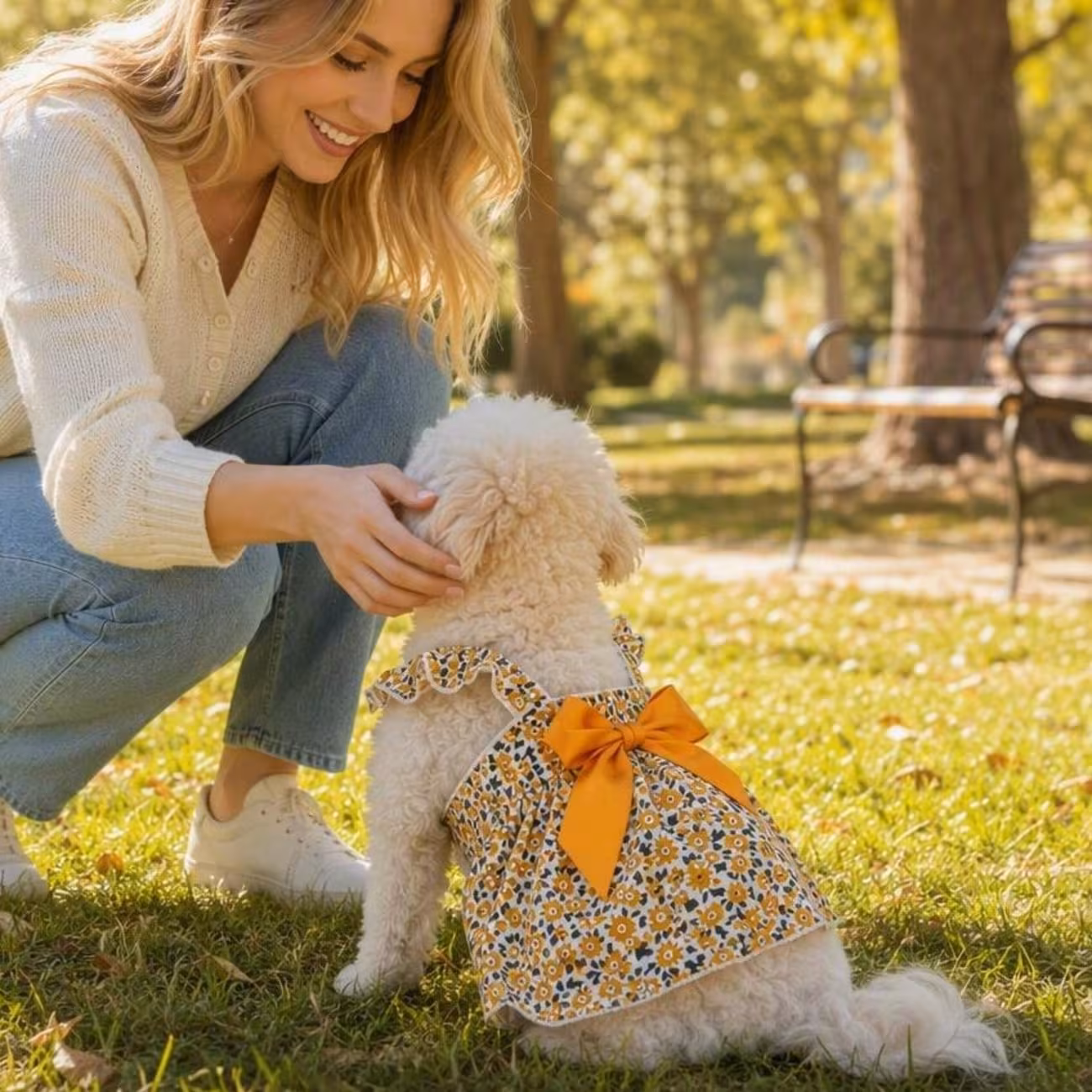 1pc small dog summer dress floral printed ruffle strap pet cami dress with back bow cute puppy clothes for bichon poodle daily outfit Product details 23