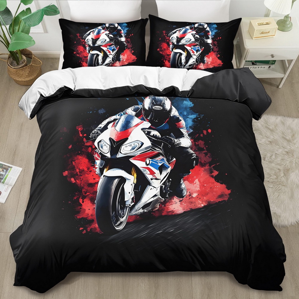 

2/3pcs Motorcycle Theme Duvet - Comfortable Bedding Motorcycle , 100% , Washable, , , , Includes 1 Duvet Cover + 1 Pillowcases (no )