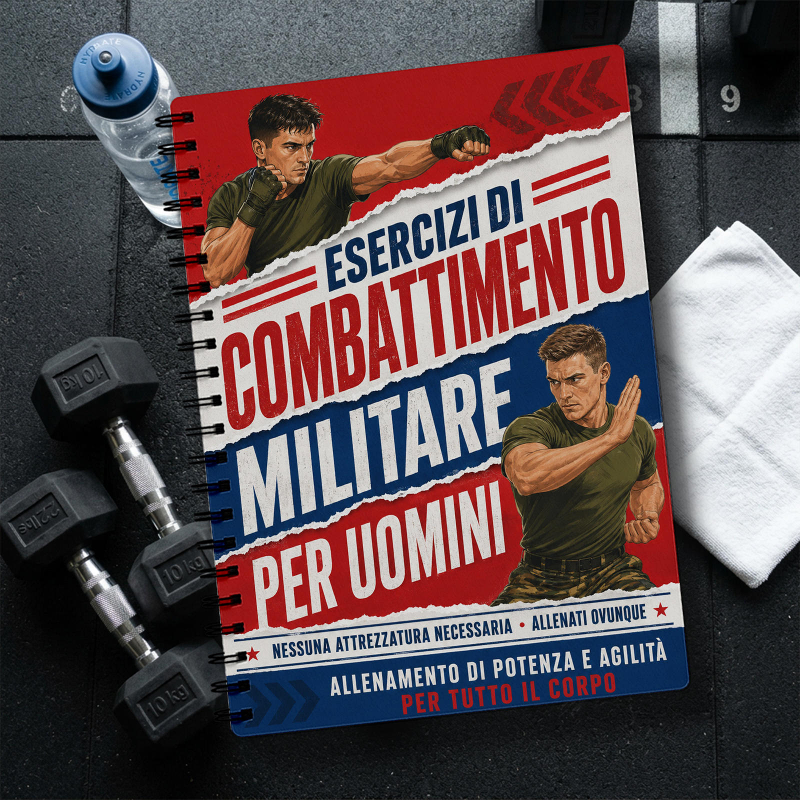 TEMU Versione Italiana Allenamento Militare di Combattimento per , Planner per Allenamento Senza Attrezzatura, Tracker Giornaliero di Esercizi per 28