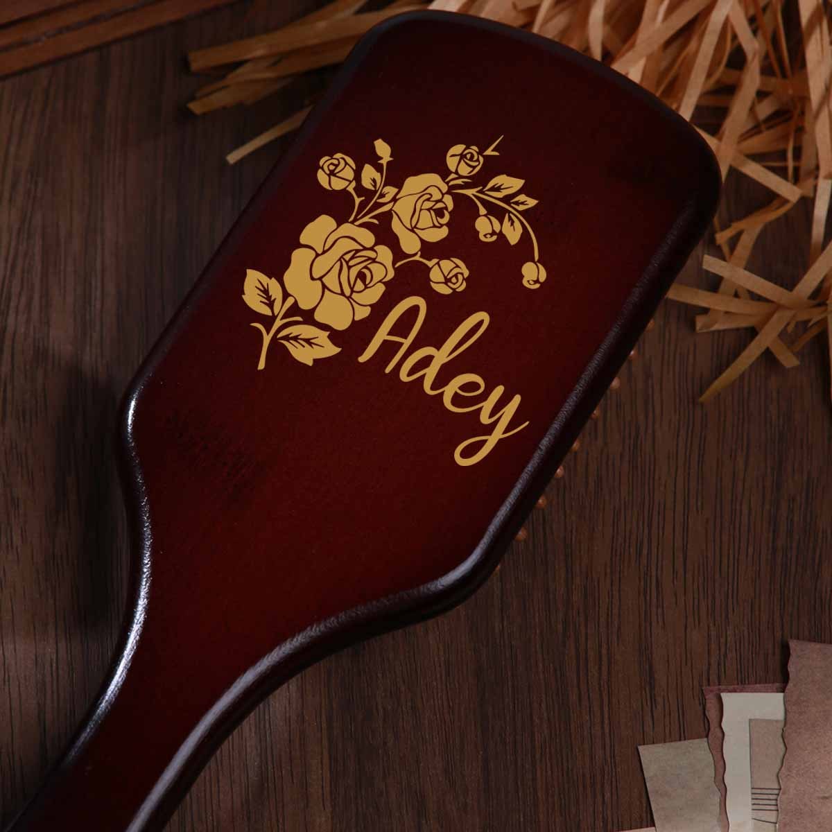 

[customer ] Custom Engraved Wooden Hair Comb - Personalized Brush For All Hair Types, Weddings, Birthdays, Christmas &