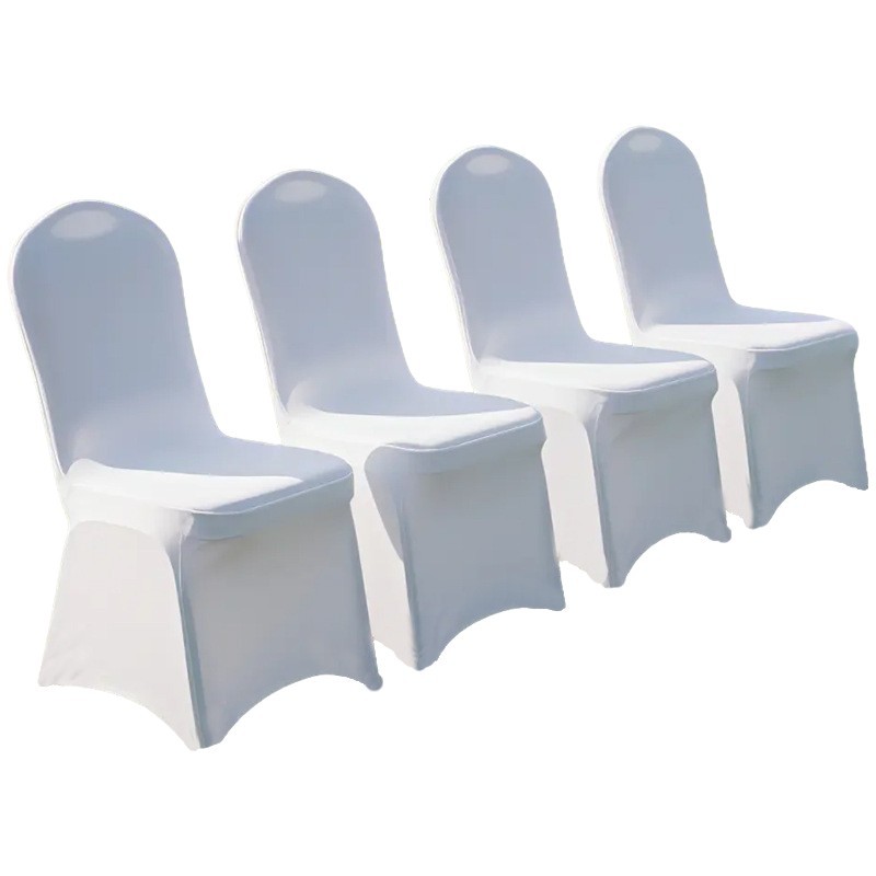 Image of 10pcs White Stretchable Chair Covers Compatible For Dining Chairs - Fit Protectors, Washable & Removable Cover For Weddings, Parties, Events - Durable Chair Cover (10pcs)