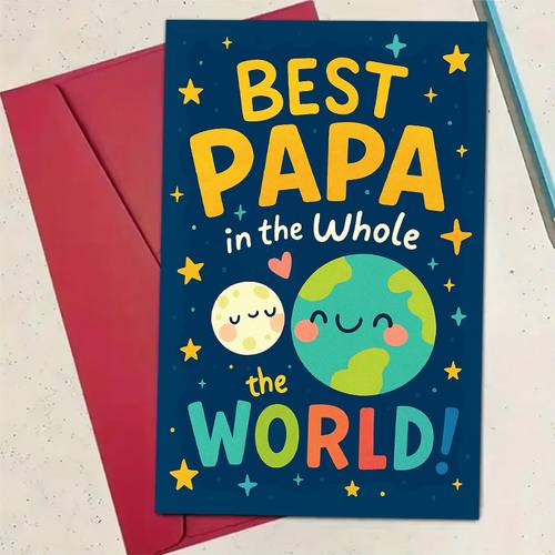 a card for the dad fathers day or special occasions featuring a fun and colorful design an ideal envelope style gift for fathers
