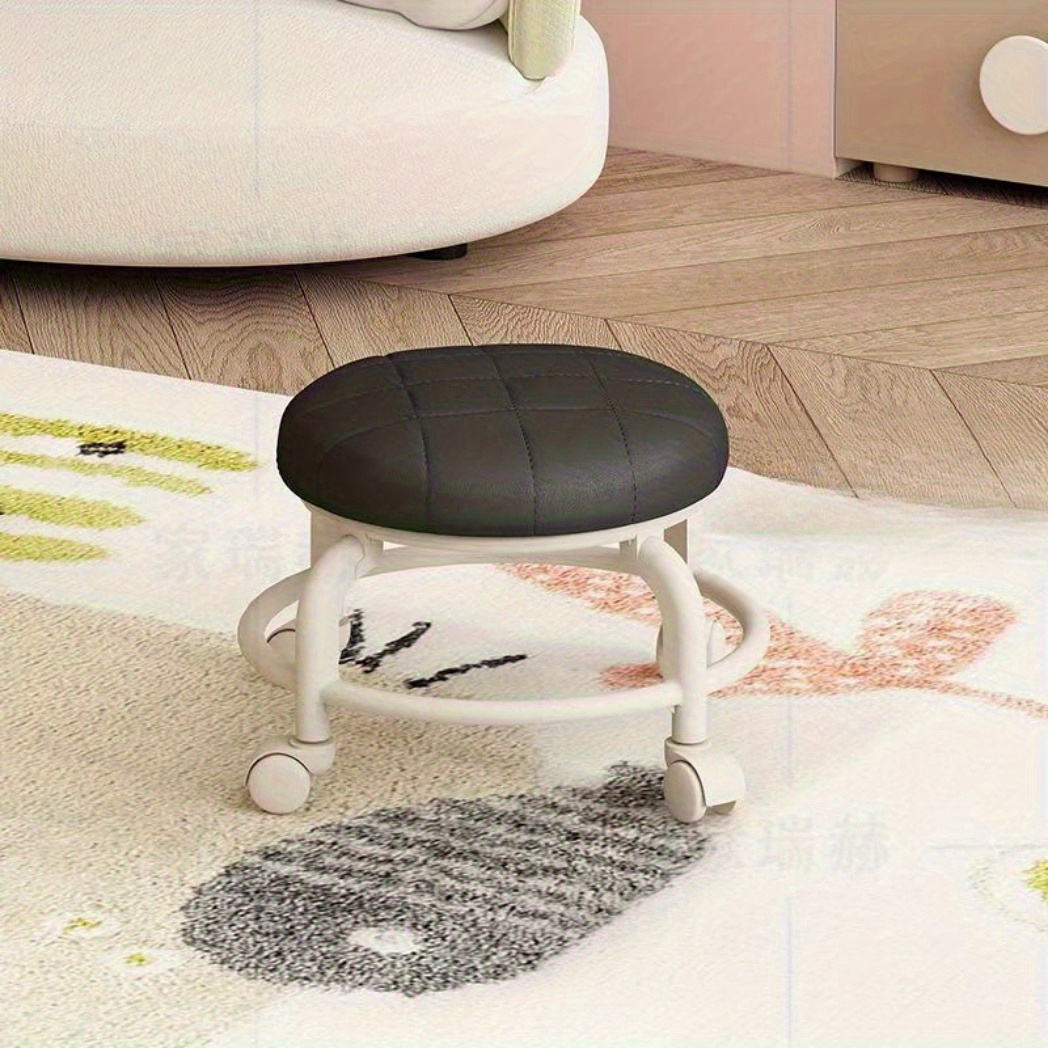 1pc small stools with wheels low stools round stools household mobile swivel stools shoe stools multifunctional beauty sewing   repair and shoe changing stools with a   weight not exceeding 70   Product details 9