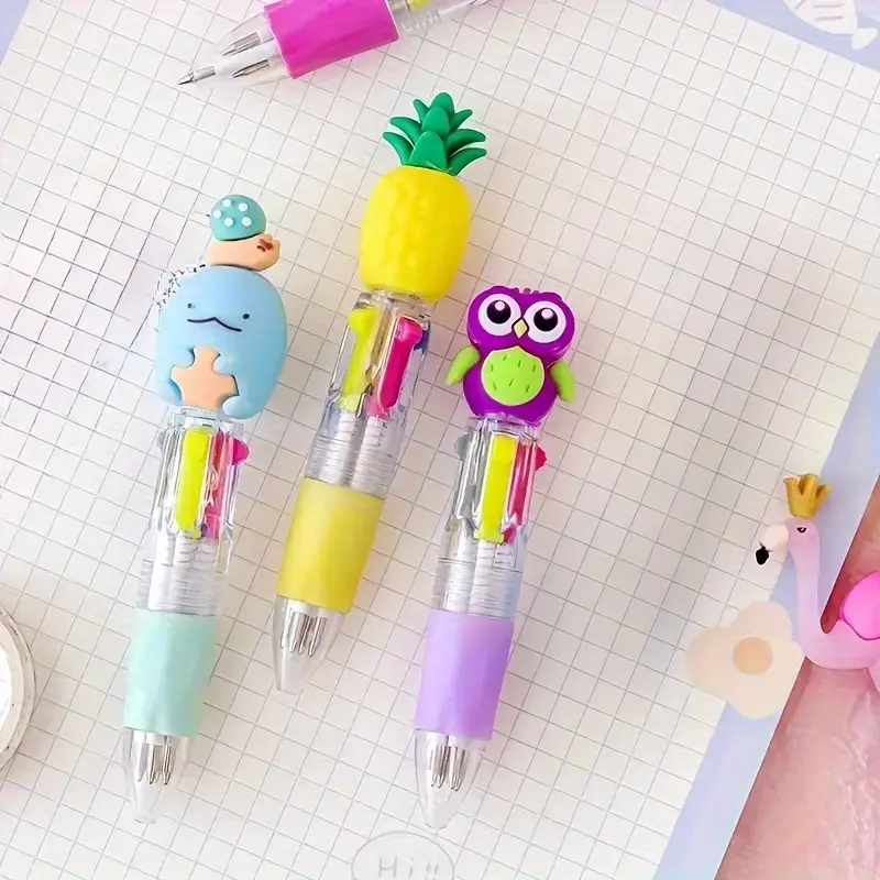 20 cute retractable ballpoint pens ergonomic round body point pvc material stick structure cute designs retractable closed type point type ergonomic features stick structure type plastic material for school and office supplies Product details 4