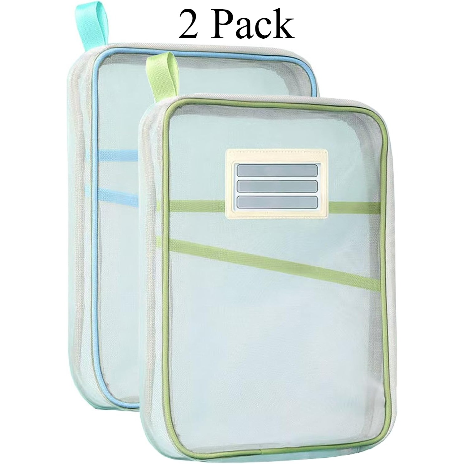 TEMU 4pcs Nylon Mesh Document Bags With Zipper, Transparent A4 File Organizer Pouches With Strap For Books, Papers, School & Office Storage (pink,