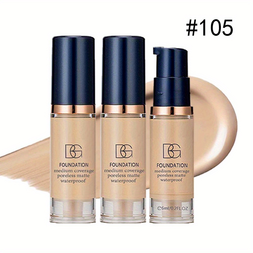 3pcs Matte Liquid Foundation - Buildable Coverage, Waterproof & Long-lasting Full-coverage Suitable For Skin Types (/medium/ Tones) - Compact & Portable Daily & Foundation