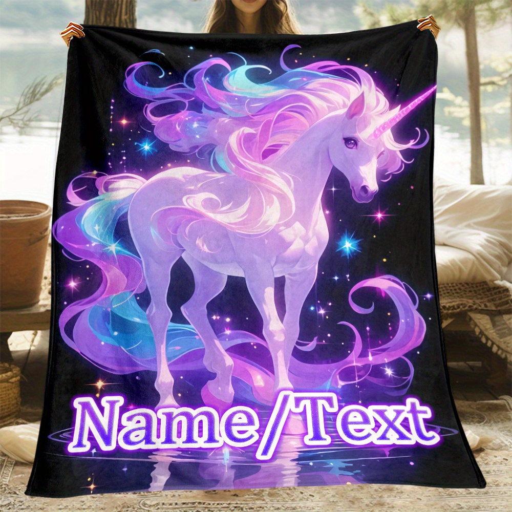 

Personalized Unicorn Blanket - , Flannel | Name/ | For & Use | For &