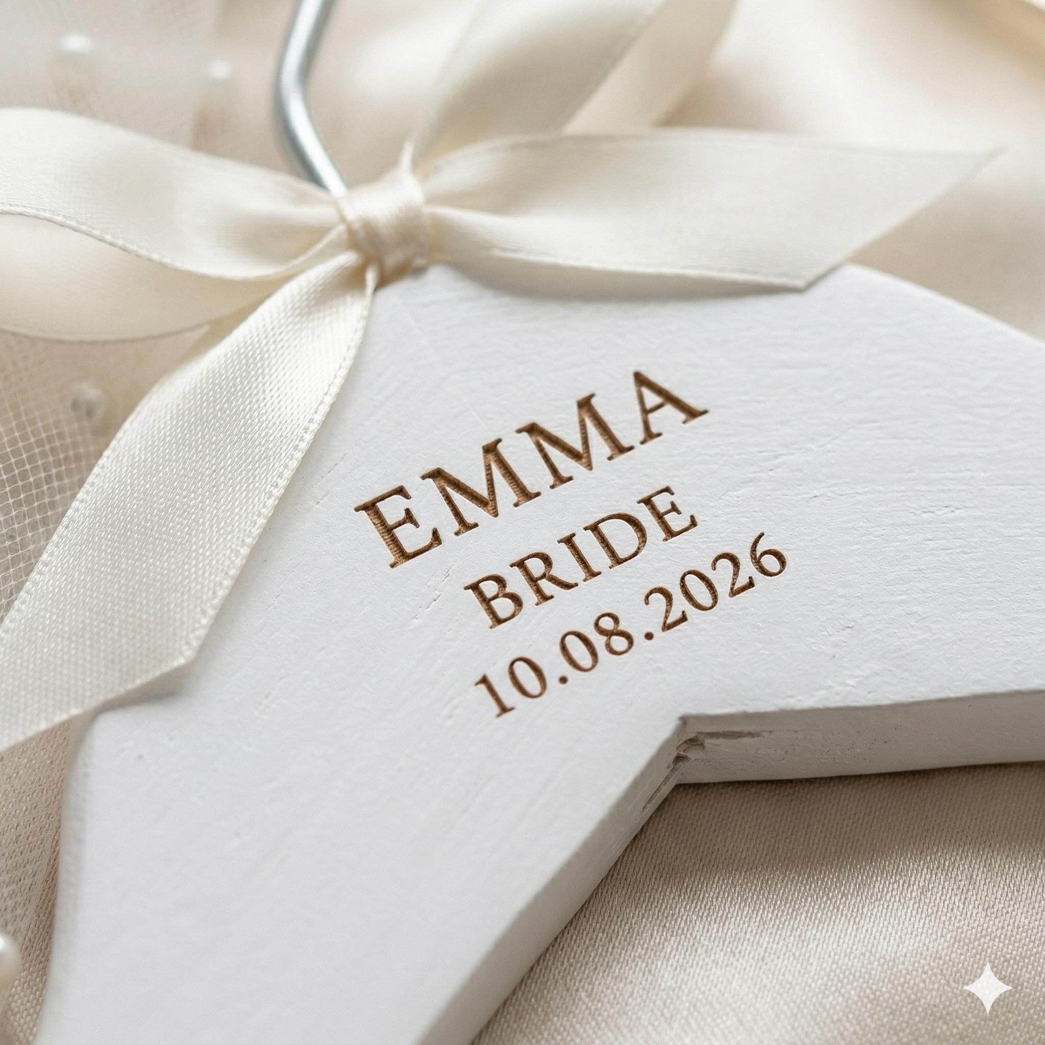 TEMU Personalized Engraved Wooden Wedding Dress Hanger - Wood Suitable For Bride, Bridesmaid, Maid Of Honour, Keepsake With Name/initials/date