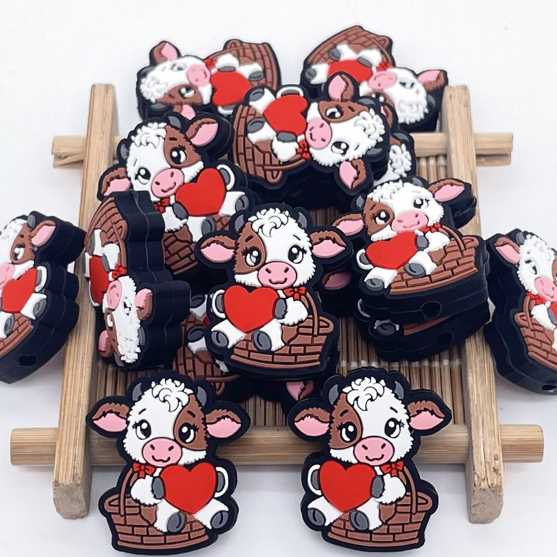 

5pcs Cow , Assorted Shaped Keychain & , 's Day Cow Ornaments For Diy & Jewelry Making