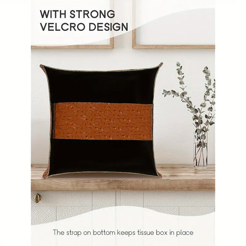 elegant square tissue box cover with textured pattern 5 x5 x5 camel design durable plastic bathroom organizer for tissues toiletries cosmetics toiletry storage decorative holder sturdy construction Product details 7