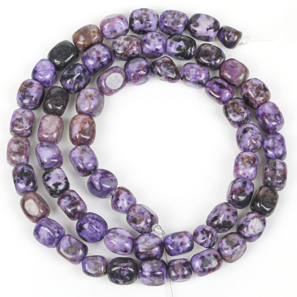 TEMU Perles et assortiments de perles, perles en naturelle 6X8Mm Charoite Sediment marin Carré Perles d'espacement libres pour la fabrication de
