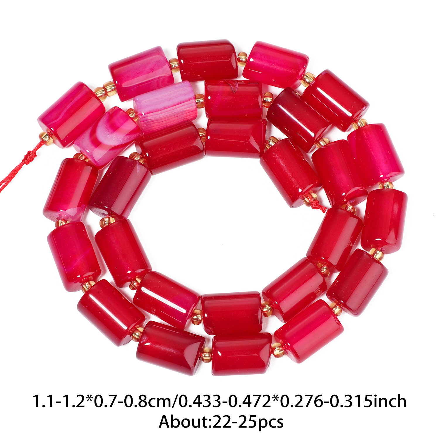 TEMU Cuentas de cilíndricas rosa natural de 8X12 mm, cuentas sueltas de espaciado utilizadas para hacer joyas, pulseras, collares, aretes, artesanías