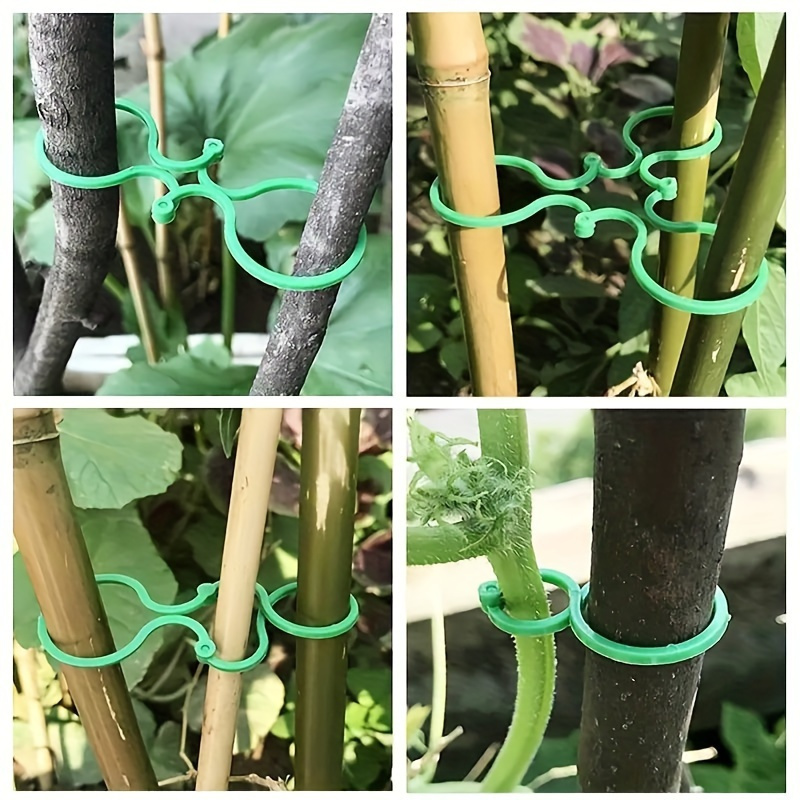 TEMU 25pcs Easy-to-use Plant Support Clips - Sturdy And Adjustable Tomato And Vine Supports, Assisting Efficient Growth And Gardening Organization,