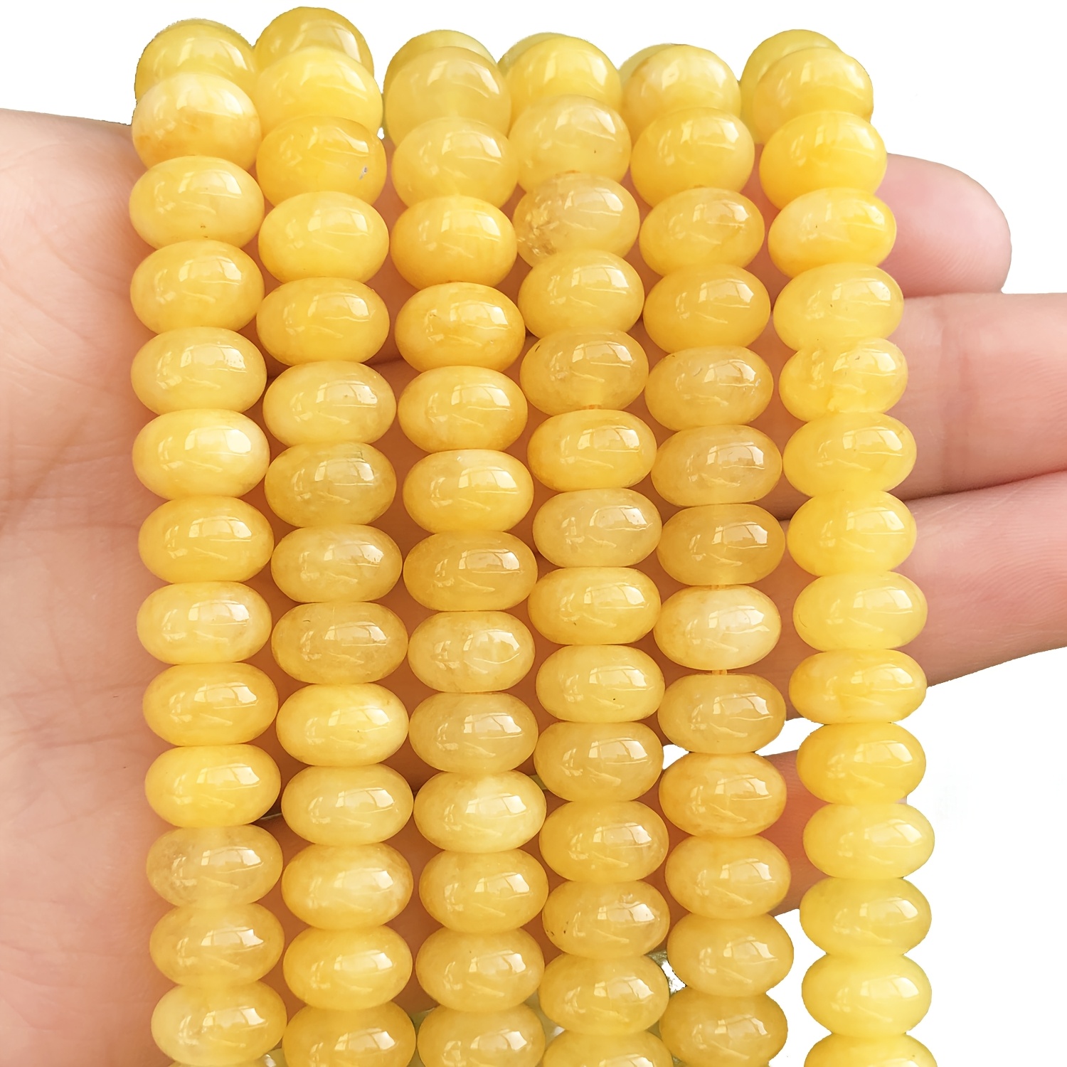 TEMU 75pcs Natural Abacus Beads 8x5mm Cylindrical/looking Beads Suitable For Making, Bohemian Vintage Crafts, Keychains & Beading - Natural Stone