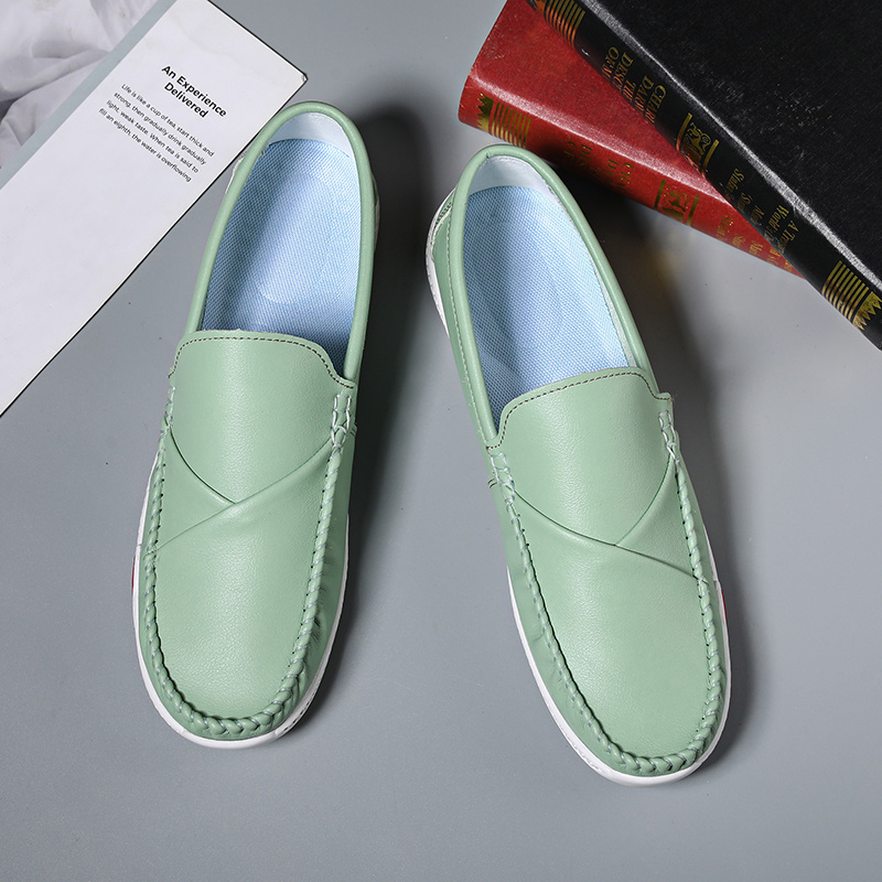 mens slip loafers mint green casual business shoes low top - Temu Bahrain