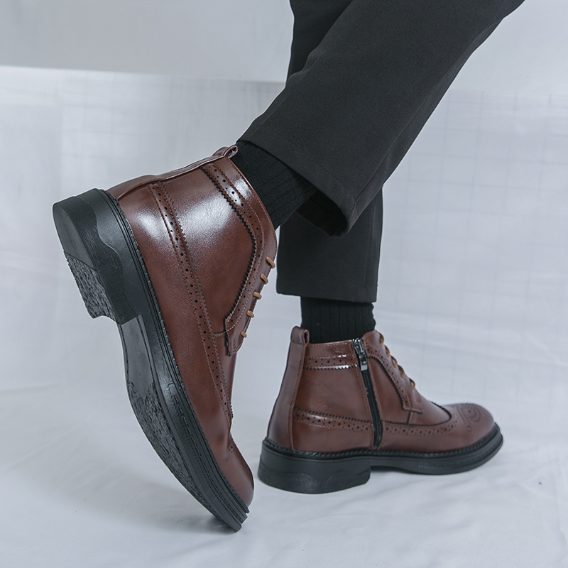 steel toe dress boots sold on Temu United States