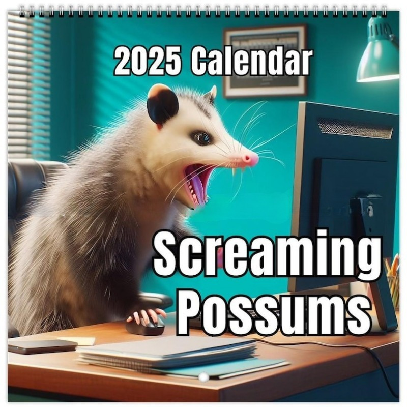 

2025 Daily Screaming Possum Calendar - Paper Material, Home Or Office Use