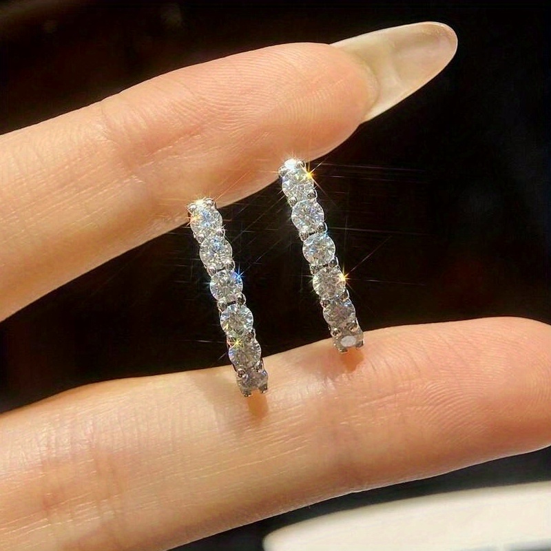 Women's 0.6 Carat Moissanite Hoop Earrings, Exquisite Gift Option