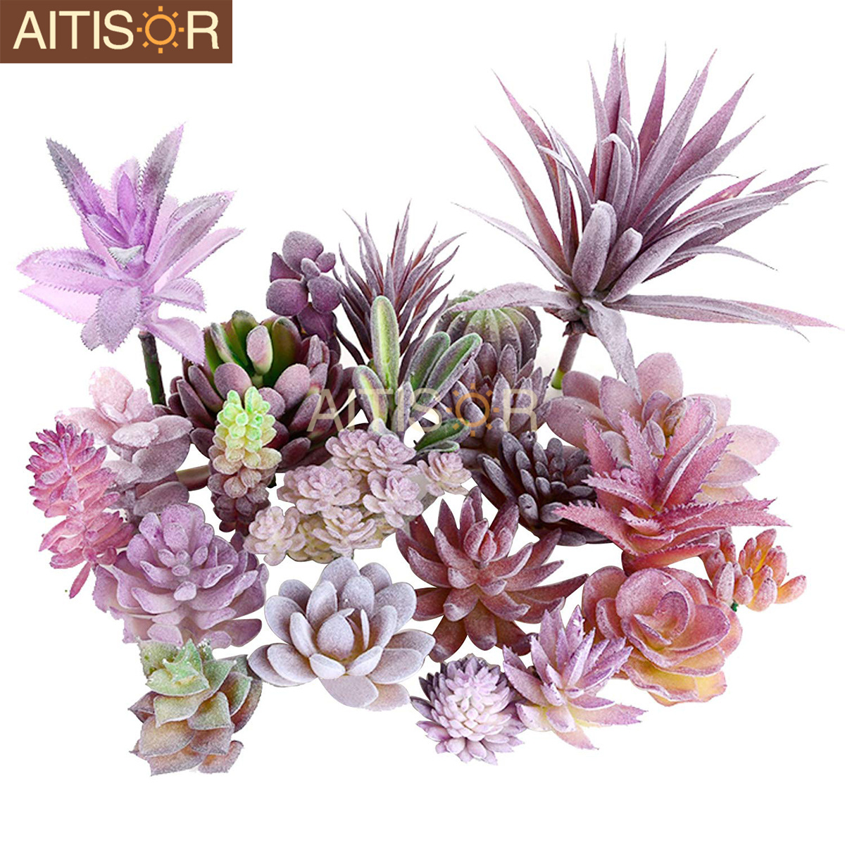 

Aitisor 15pcs Artificial Plants Purple Fake Unpotted Flocked Assortment For Birthday Home Decor Indoor Wall Garden Diy Decoration