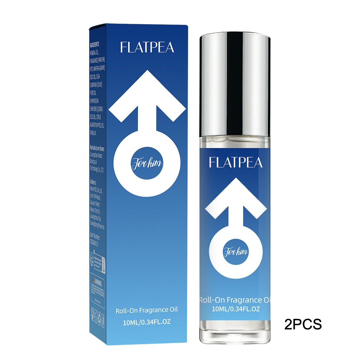 2pcs 10ml Men's Roll-On Perfume Oil, Pheromone Fragrance, Long-Lasting Portable Cologne for Dating, Business, Gym & Party