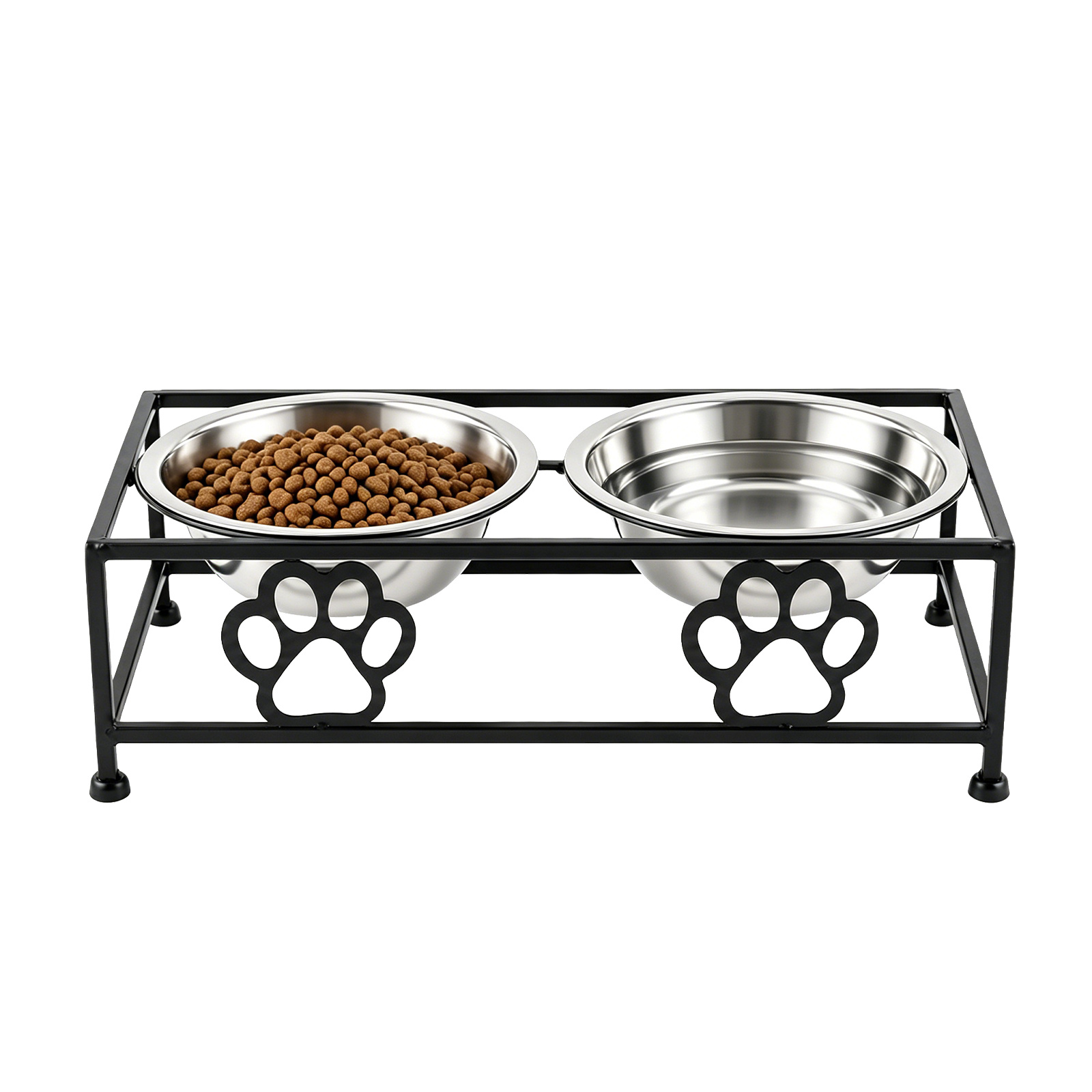 Image of [ Dog Bowl] Stand Dog Bowl Stainless Steel Basin Double Bowls Cervical Protection Food Dish For Golden Teddy Medium And Small Dogs