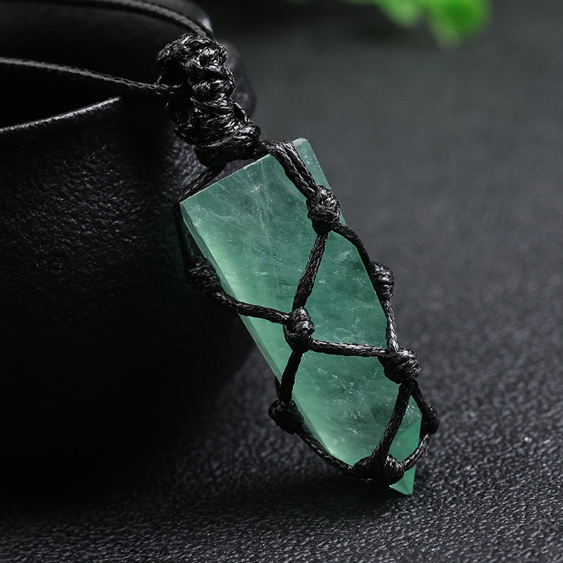 TEMU 1pc Vintage Necklace - Fluorescent Green Pendant, Natural Stone Jewelry For , Everyday And Formal Wear, Birthday/mother's/father's Day Gift