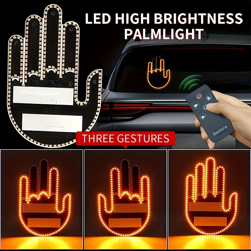 led gesture hand light with remote control high brightness neon accent light for cars battery powered light with three   non rechargeable aaa fits   vehicles 4