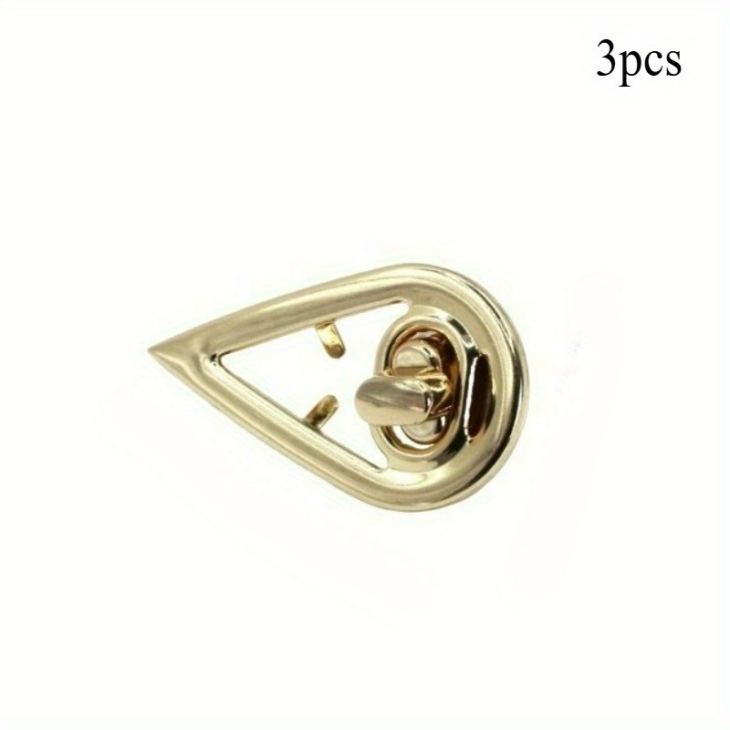Image of 3pcs Elegant Water Drop Shaped Metal Twist Lock Clasps For Purses, Backpacks & Wallets - Secure & Stylish Bag Fasteners In Red & , Purse Additions, Wallet Making, Wallet Making, Diy Wallet Making