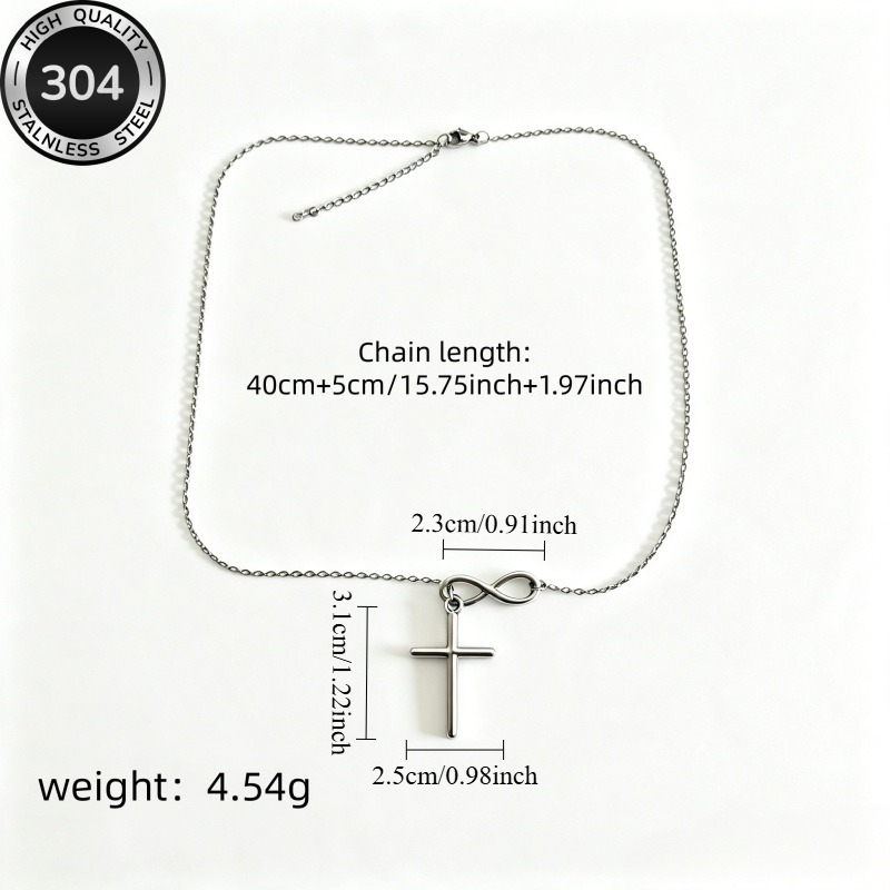 Women's Hypoallergenic Infinity Cross Pendant Necklace, Elegant